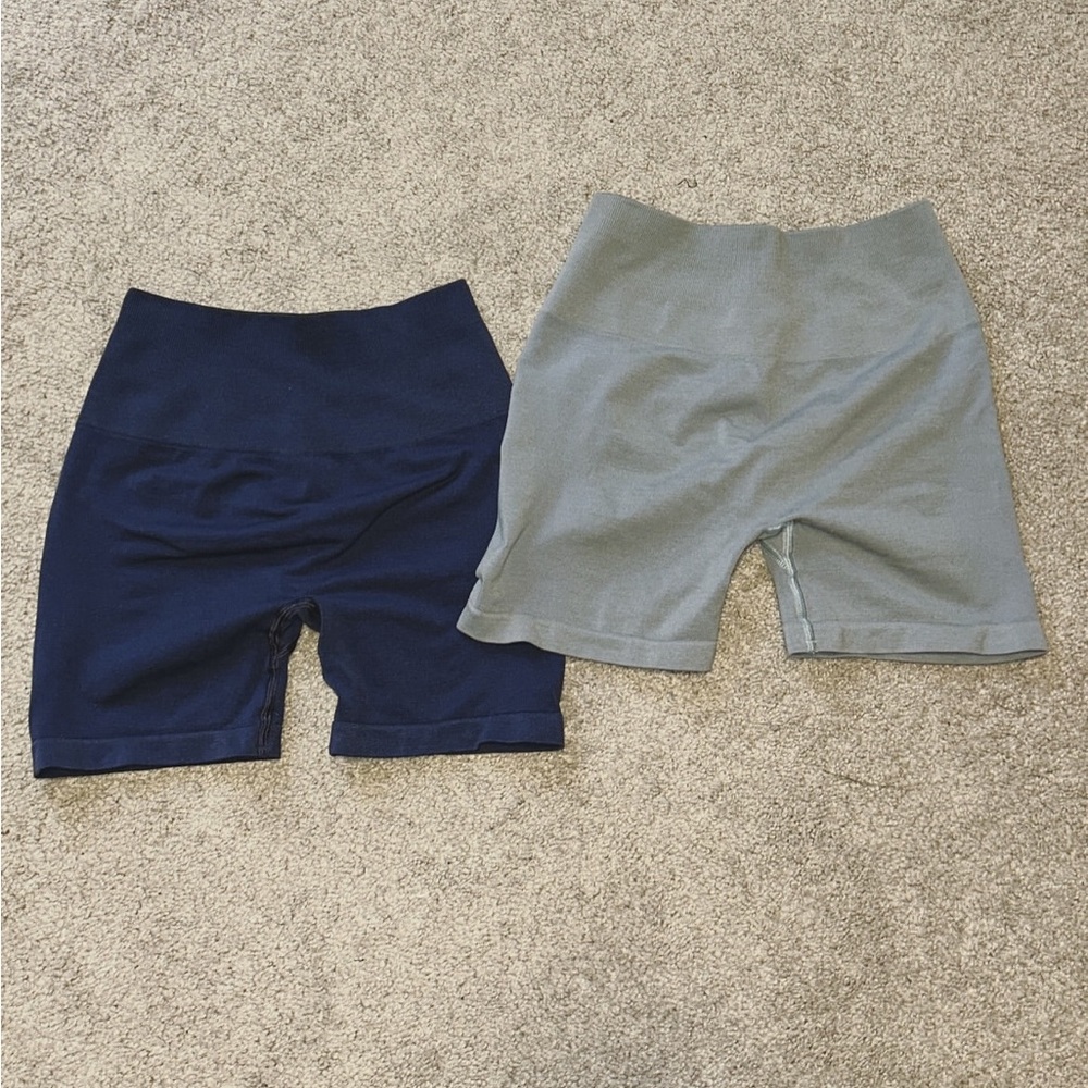 Alphalete Navy and Gray Shorts Set